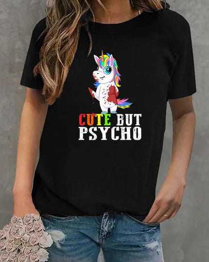 Dein cooles "Cute But Psycho" Einhorn Shirt