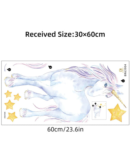 Dein Einhorn Wandtattoo mit Wolken &