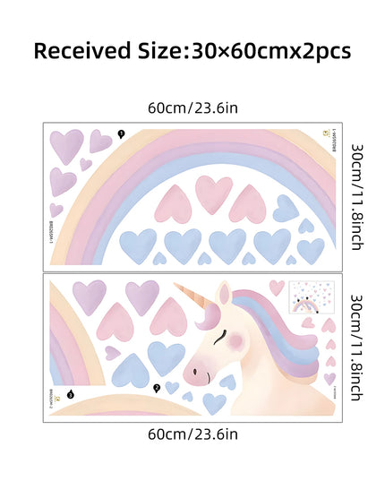 Dein Einhorn Wandtattoo Set mit Herz!