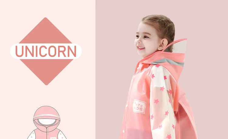 Dein Einhorn Regenponcho mit Rucksack-Platz!