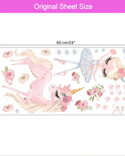 Dein fröhliches Einhorn Wandtattoo mit