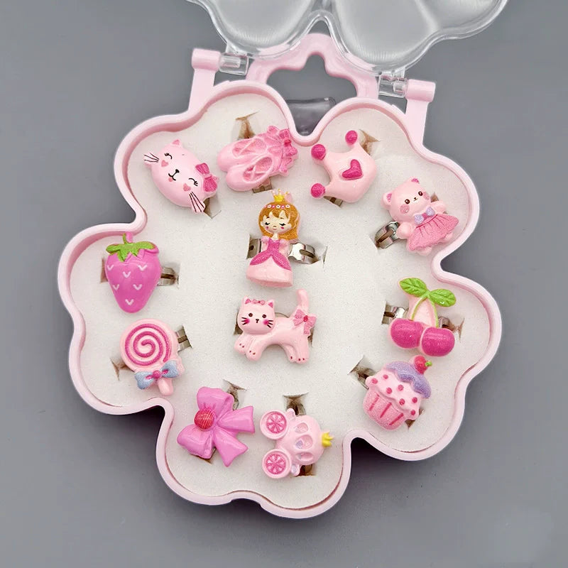 Dein Set bunter Einhorn Ringe