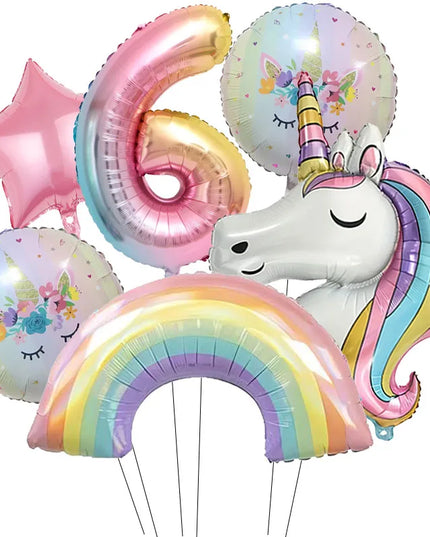 Dein strahlender Einhorn Regenbogen Ballon!