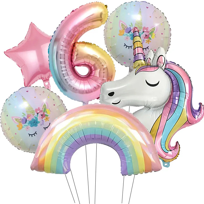 Dein strahlender Einhorn Regenbogen Ballon!