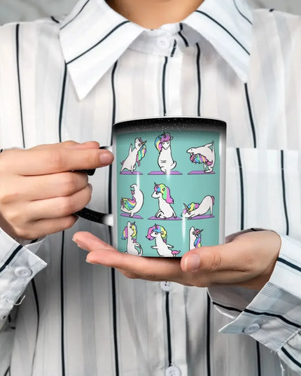 Feurige Einhorn Tasse für deine Yoga-Reise!