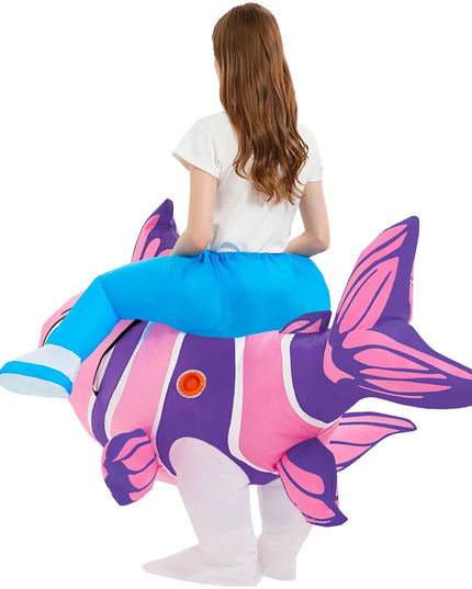 Fröhliches Aufblasbares Einhorn Kostuem Rosa