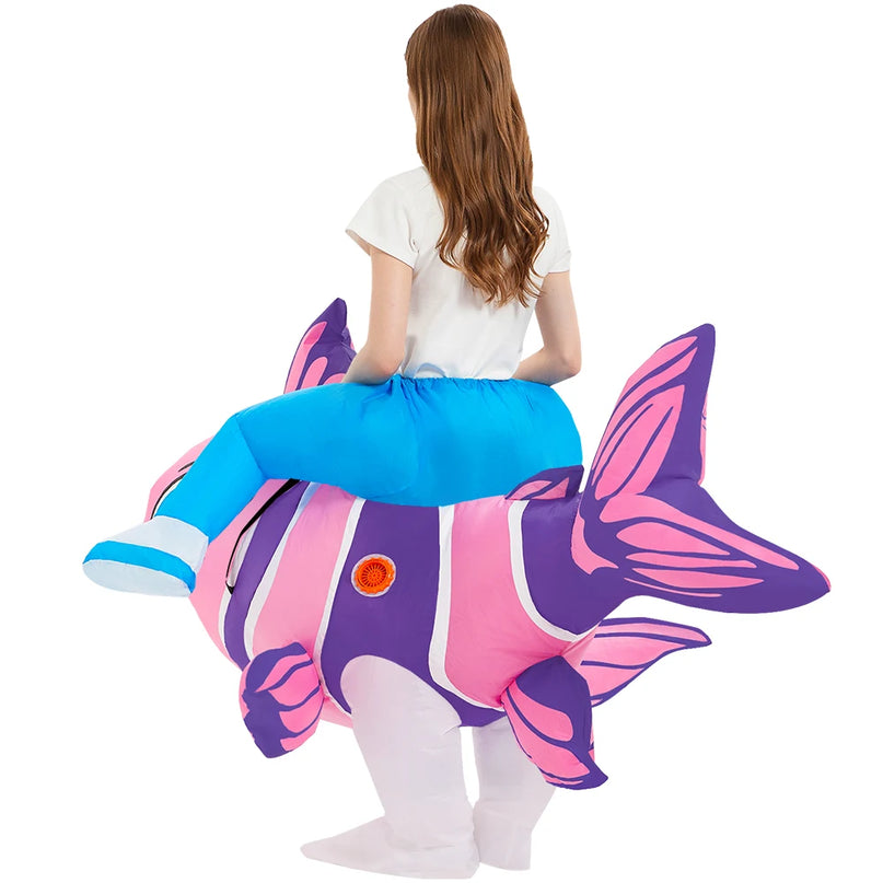 Fröhliches Aufblasbares Einhorn Kostuem Rosa