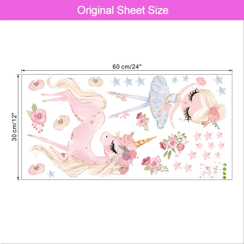 Dein fröhliches Einhorn Wandtattoo mit