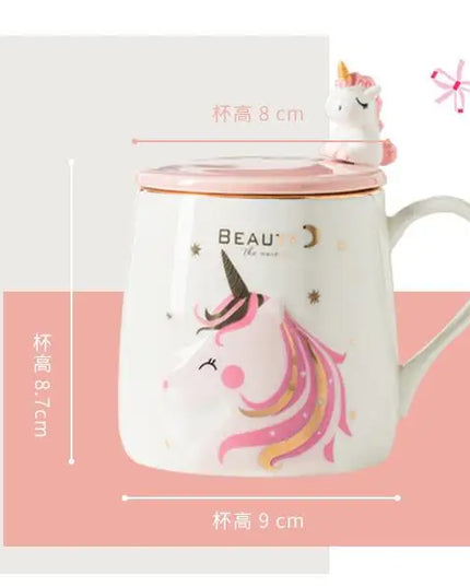Deine glitzernde Einhorn Tasse mit Deckel!
