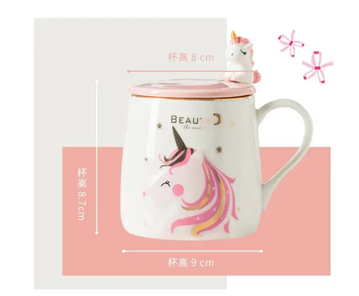 Deine glitzernde Einhorn Tasse mit Deckel!