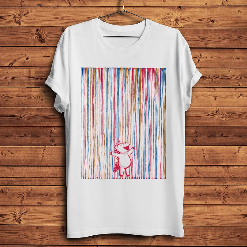 Einhorn Kleid mit lustigem Einhorn, das tanzt, auf weißem Hintergrund. Perfekt für Männer und Frauen, die Humor lieben.