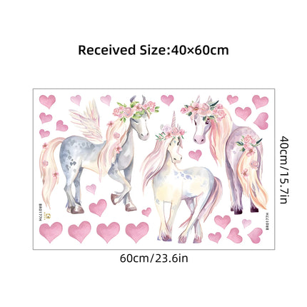 Dein Einhorn Wandtattoo mit Wolken &