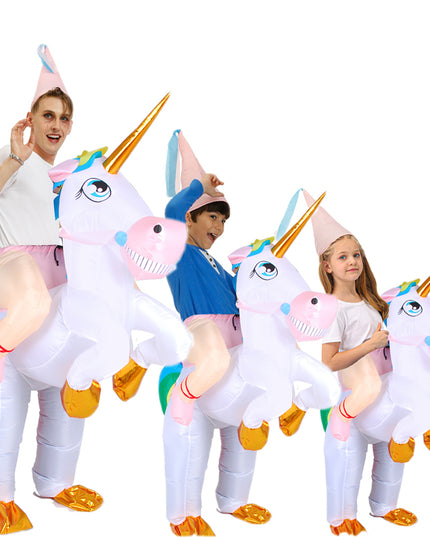 Flieg mit mir! Aufblasbares Einhorn Kostuem