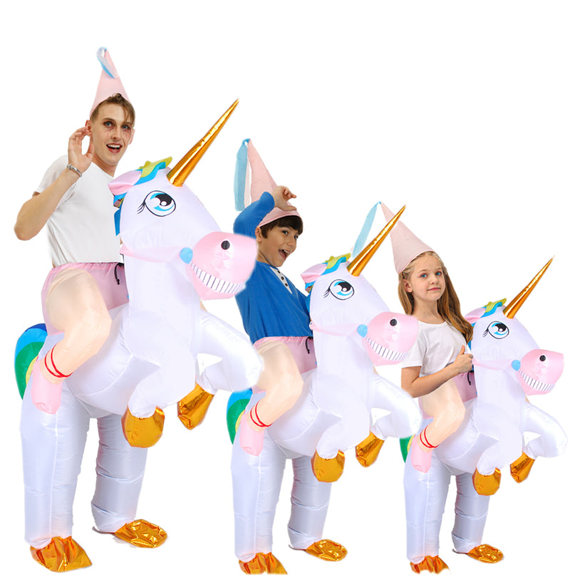 Dein buntes Aufblasbares Einhorn Kostuem!