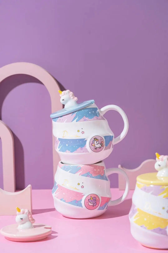 Deine süße Einhorn Tasse mit Deckel & Löffel!