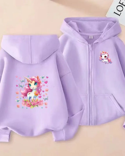 Einhorn Jacke in Mintgrün mit Einhorn-Print und Reißverschluss für Kinder, frisch und zauberhaft