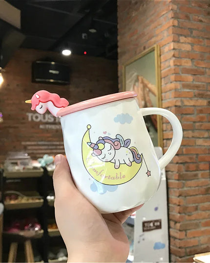 Deine glitzernde Einhorn Tasse mit Deckel!