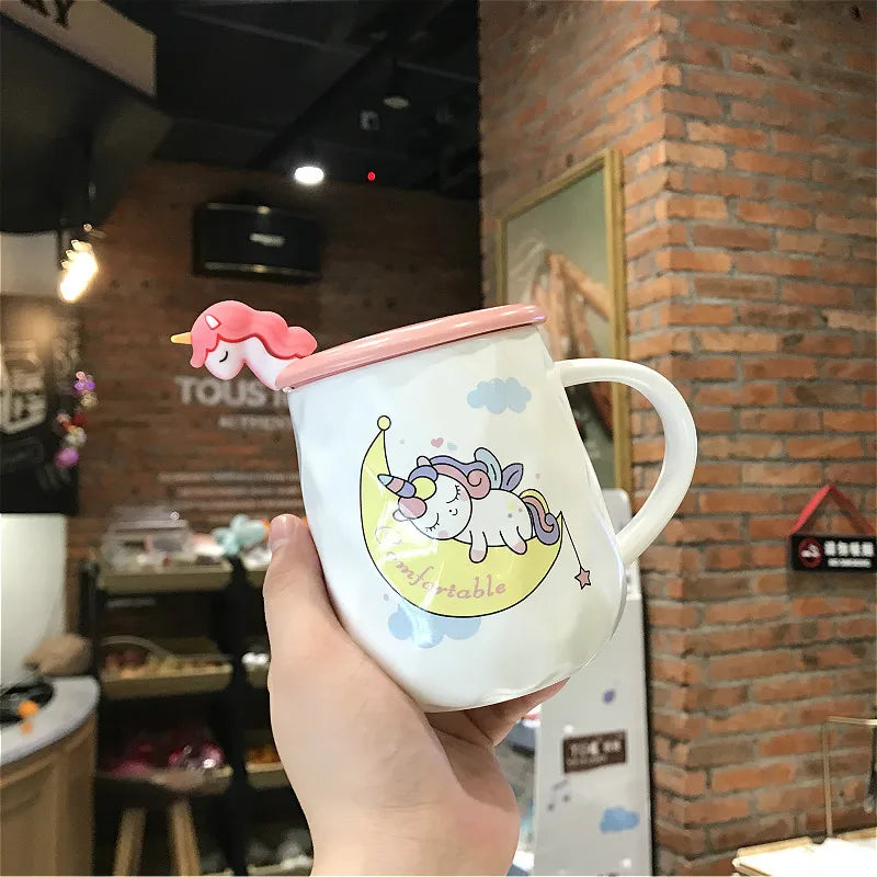 Deine glitzernde Einhorn Tasse mit Deckel!