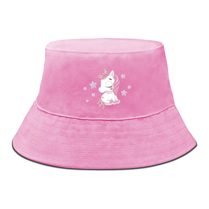 Ein liebevoll gestalteter pinker Einhorn Ring aus POLYESTER, der an einem Finger getragen wird.