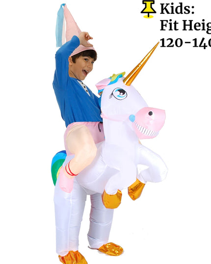 Dein buntes Aufblasbares Einhorn Kostuem!