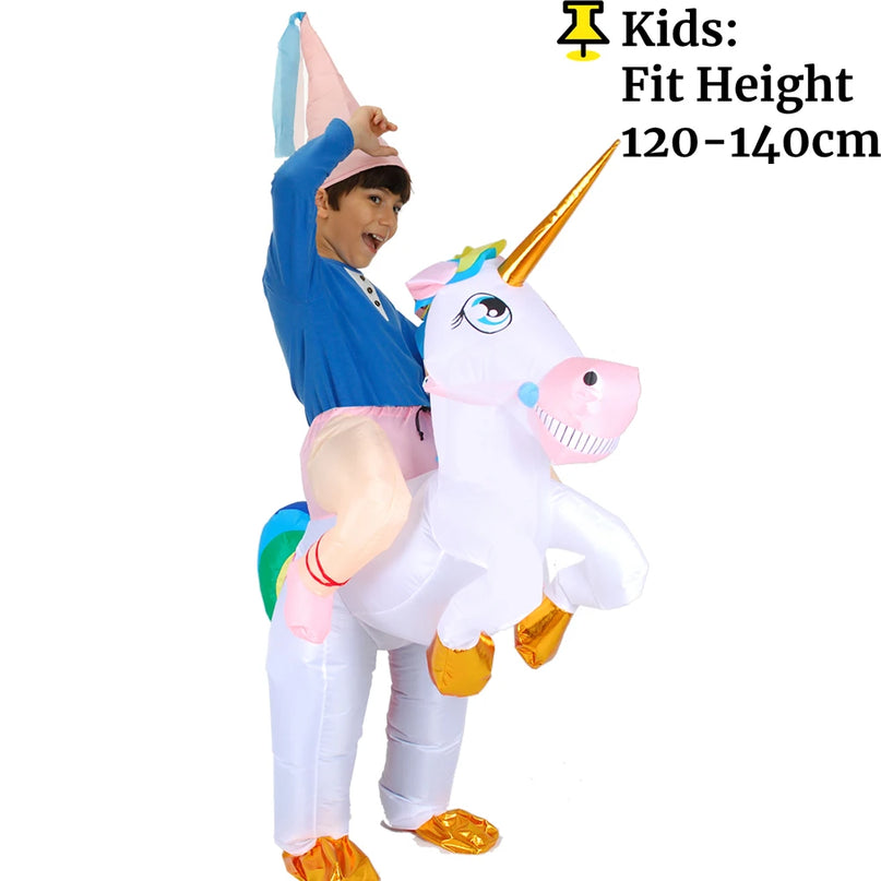 Dein buntes Aufblasbares Einhorn Kostuem!
