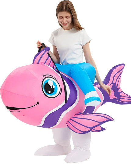 Cooles Aufblasbares Einhorn Kostuem Blau