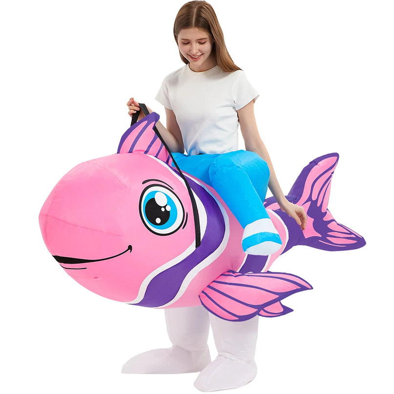 Cooles Aufblasbares Einhorn Kostuem Blau