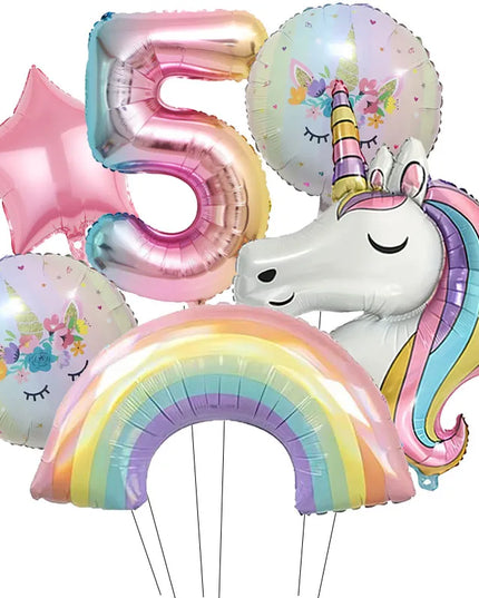 Dein strahlender Einhorn Regenbogen Ballon!
