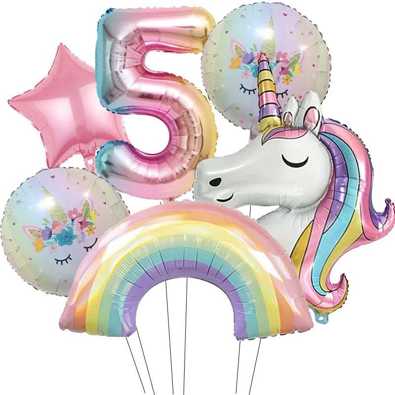 Dein strahlender Einhorn Regenbogen Ballon!