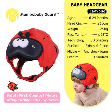 Mambobaby Einhorn Schutzhelm für Babys im Marienkäfer-Design, zum Schutz beim Krabbeln und Laufenlernen, in Einheitsgröße.