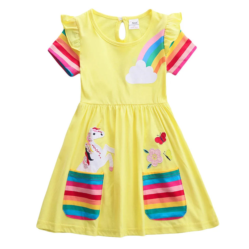 Dein zauberhaftes Einhorn Kleid mit Taschen!