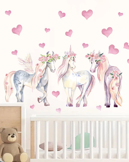 Dein Einhorn Wandtattoo mit Wolken &