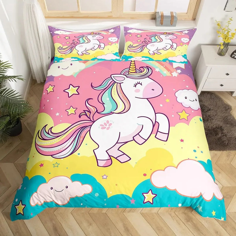 Deine Einhorn Bettwäsche für lila