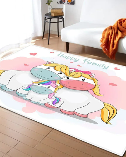 Dein Einhorn Teppich mit pinkem Schloss!
