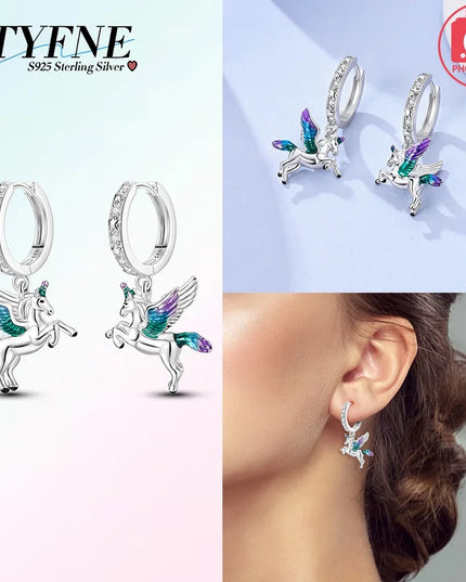 Elegante Einhorn Kette aus 925er Silber mit glitzerndem Zirkon-Anhänger