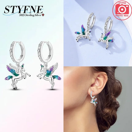 Elegante Einhorn Kette aus 925er Silber mit glitzerndem Zirkon-Anhänger