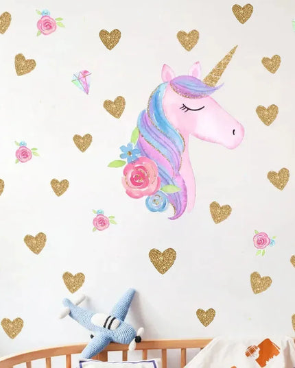 Dein Einhorn Regenbogen Wandtattoo –