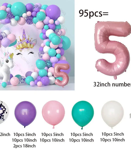 Feiere mit Einhorn Regenbogen Ballons!
