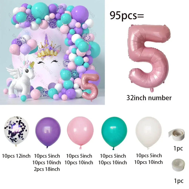 Feiere mit Einhorn Regenbogen Ballons!