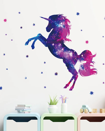 Farbenfrohes Einhorn Wandtattoo für dein
