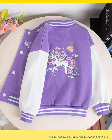 Deine coole Einhorn Baseball Jacke in Lila!