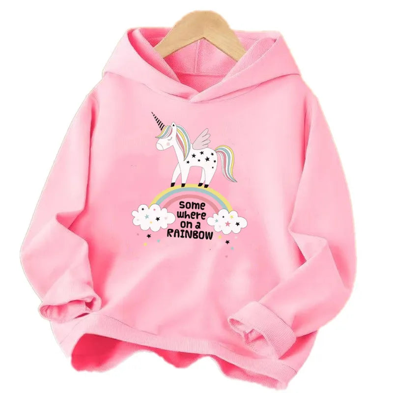 Dein cooler Cartoon Einhorn Hoodie Grau