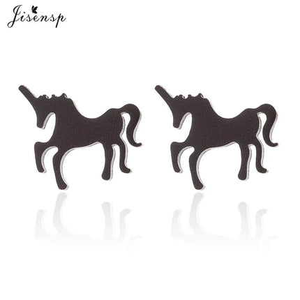 Glitzernde Einhorn Ohrringe mit Pinguin-Motiv aus Edelstahl in Blau für Damen und Mädchen
