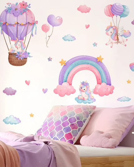 Dein Einhorn Wandtattoo Regenbogen-Ballon