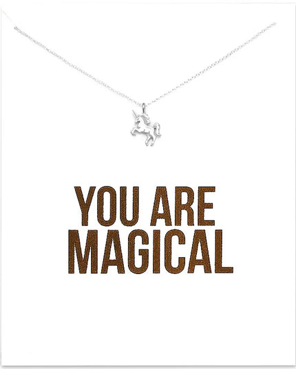 Schlichte Einhorn Kette aus Legierung mit wellenförmiger Kette, Unisex-Design in Gold