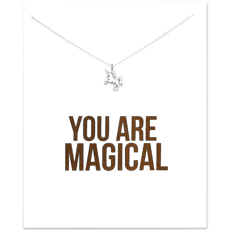 Schlichte Einhorn Kette aus Legierung mit wellenförmiger Kette, Unisex-Design in Gold