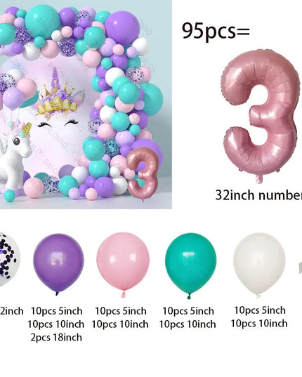 Feiere mit Einhorn Regenbogen Ballons!