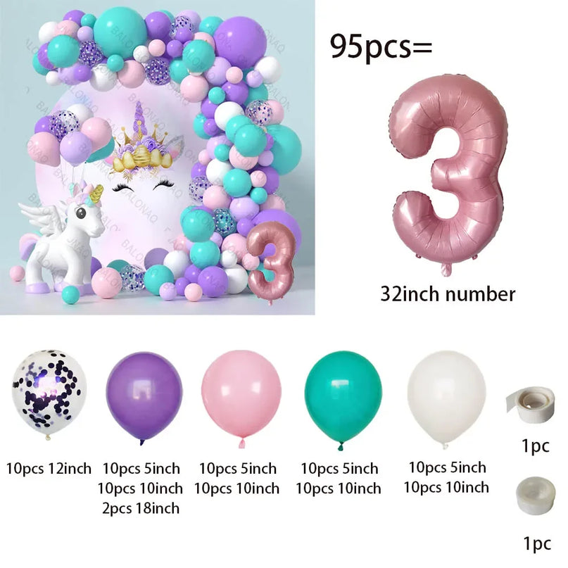 Feiere mit Einhorn Regenbogen Ballons!