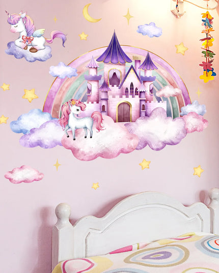 Dein zauberhaftes Einhorn Wandtattoo Schloss!