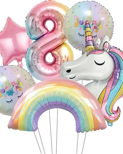 Dein strahlender Einhorn Regenbogen Ballon!